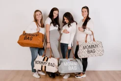 Outlet Childhome Mommy Bag ® Verzorgingstas - Ecru Strepen Zwart/Goud