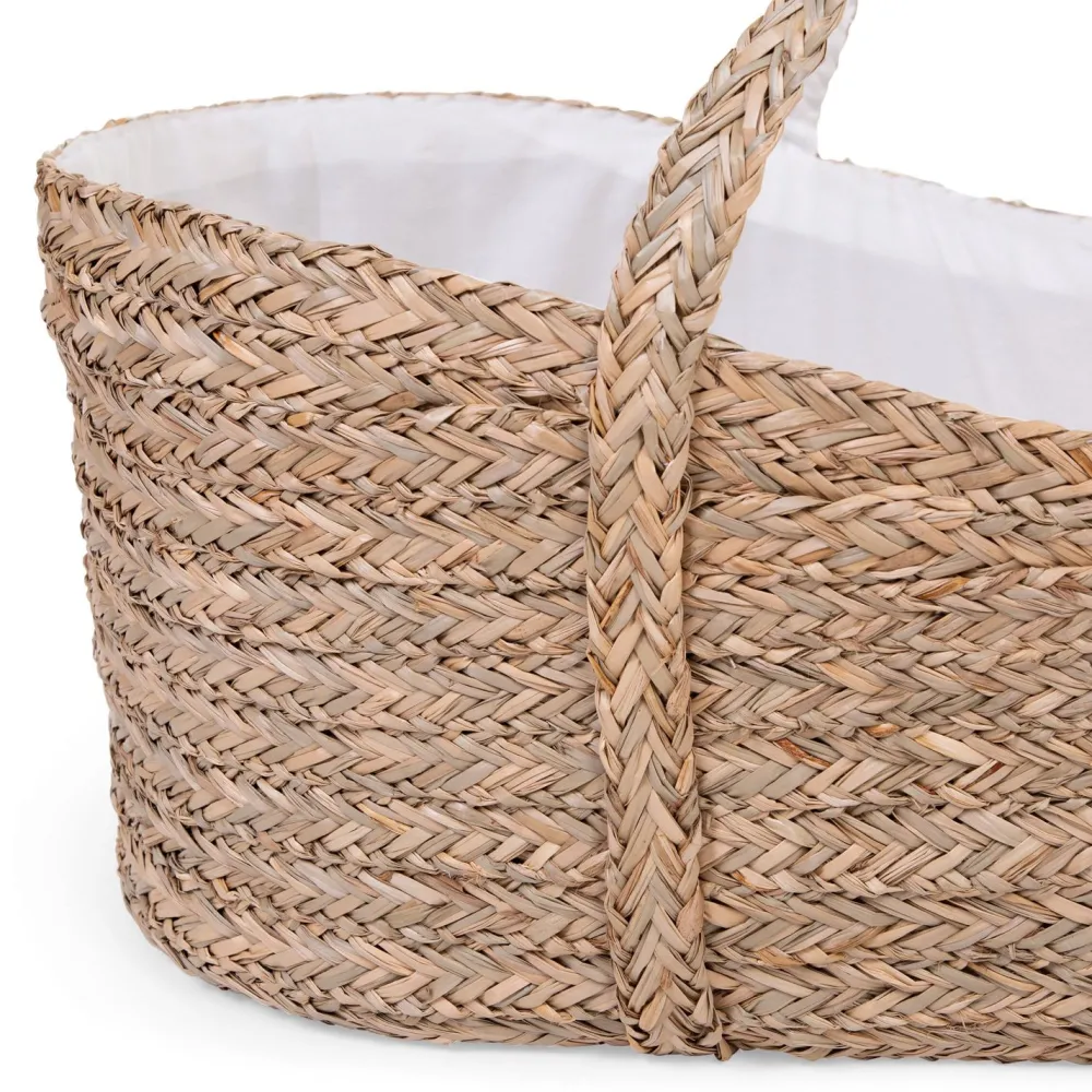 Online Childhome Moses Mand + Handvaten + Matras - Zeegras - Naturel