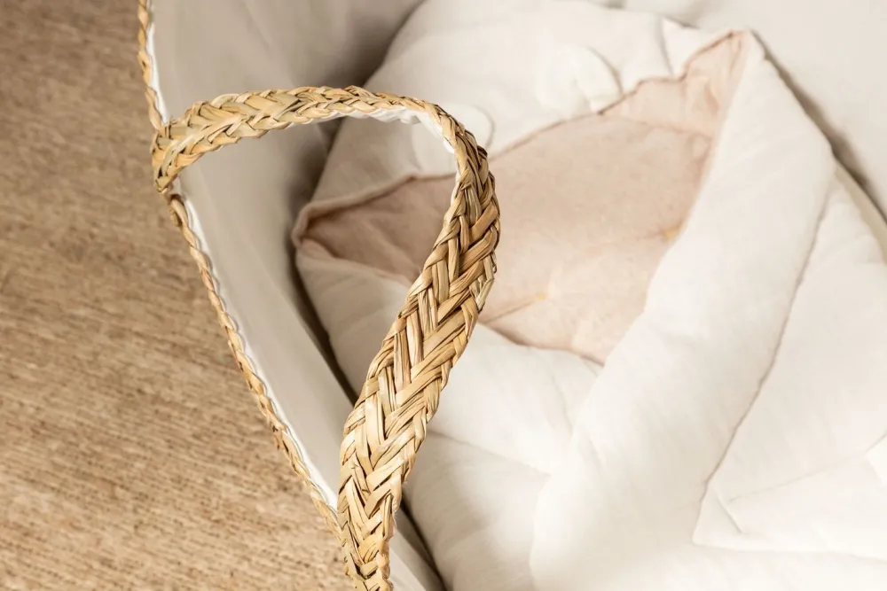 Online Childhome Moses Mand + Handvaten + Matras - Zeegras - Naturel