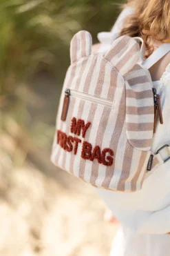 Flash Sale Childhome My First Bag Kinderrugzak - Stripes - Nude/Terracotta