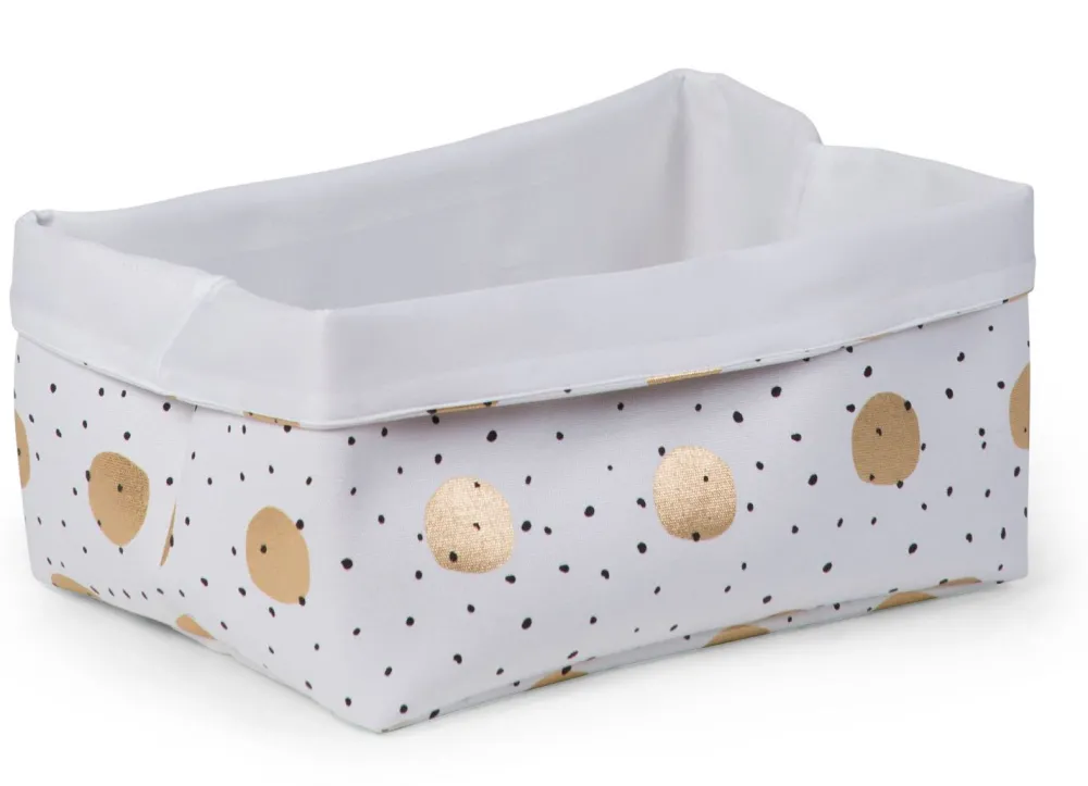 Best Sale Childhome Opbergmand - 40X30X20 Cm - Canvas - Gold Dots