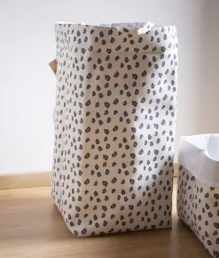 Store Childhome Opbergmand - 32X32X60 Cm - Canvas - Leopard