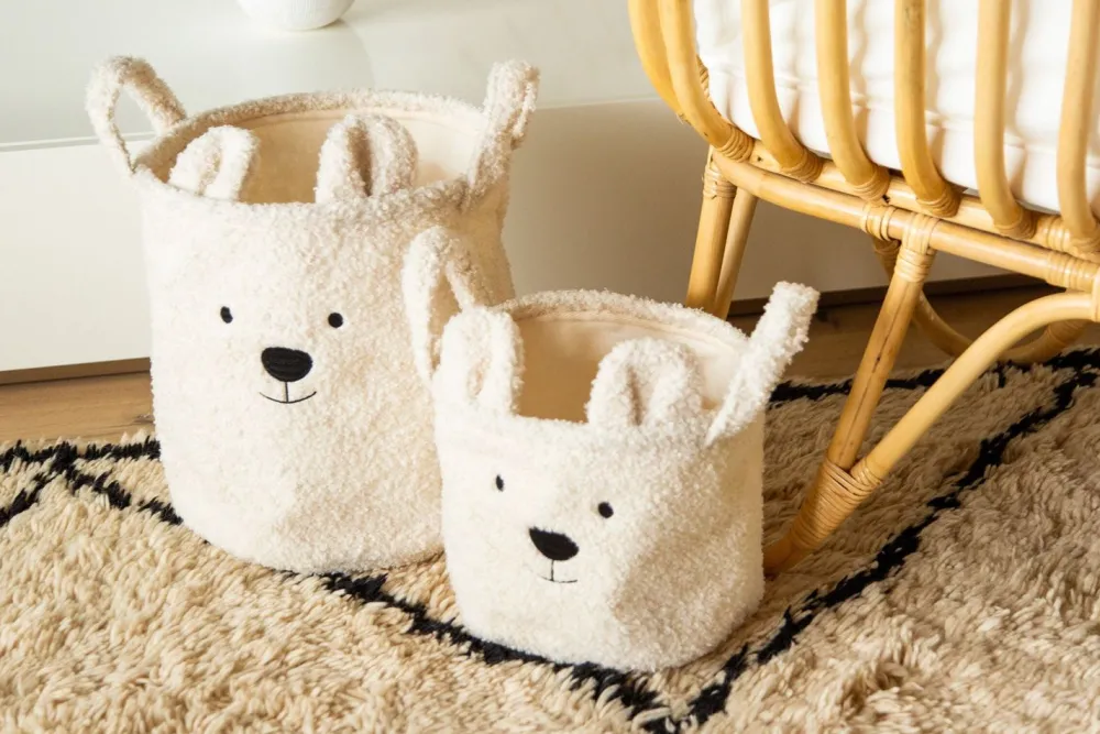 Best Childhome Opbergmand - 40X40X40 Cm - Teddy - Ecru