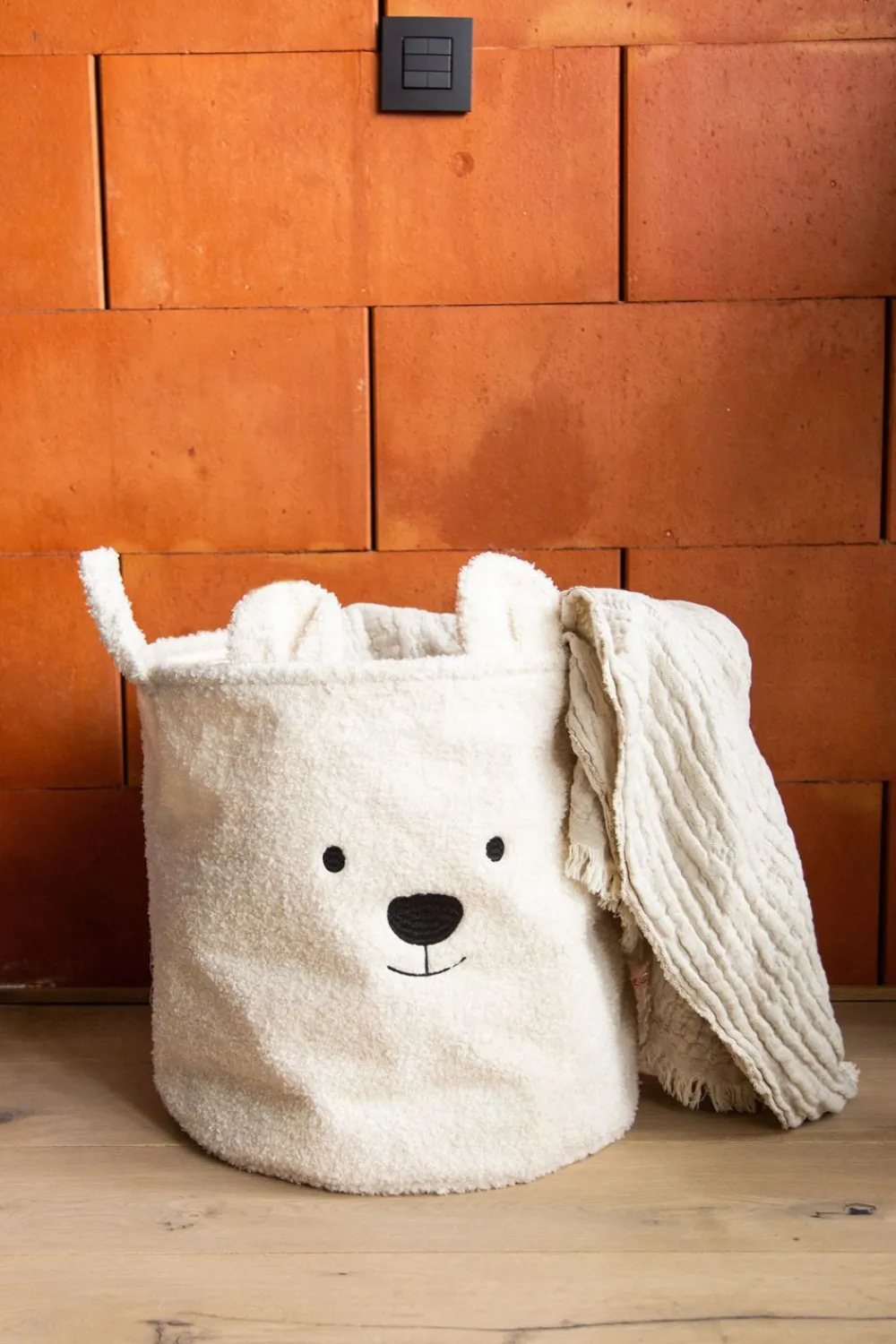 Best Childhome Opbergmand - 40X40X40 Cm - Teddy - Ecru