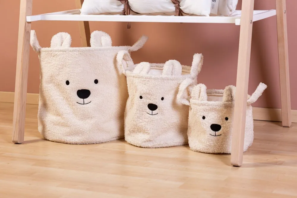 Best Childhome Opbergmand - 40X40X40 Cm - Teddy - Ecru