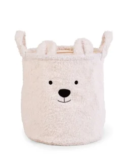 Outlet Childhome Opbergmand - 30X30X30 Cm - Teddy - Ecru