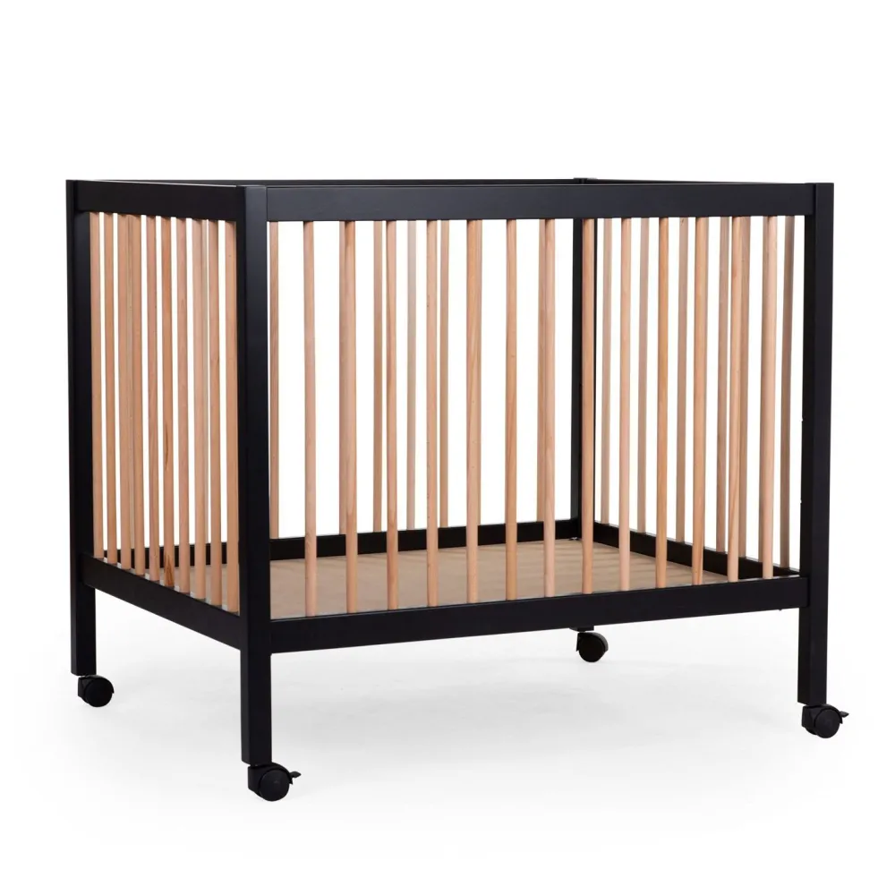 Store Childhome Park 97 + Wieltjes - 95X75 Cm - Hout Zwart / Naturel