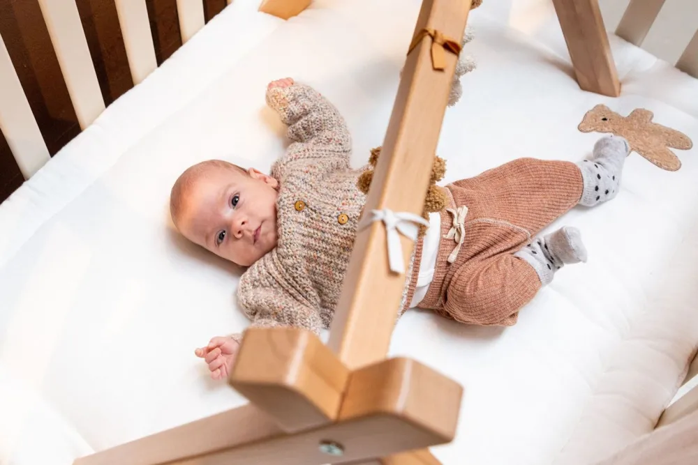 Hot Childhome Parklegger - 75X95 Cm - Jersey Melange Beige / Mousseline Teddy