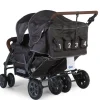 Store Childhome Quadruple Wandelwagen Met Autobrake + Regenhoes + Zonnekappen - Antraciet