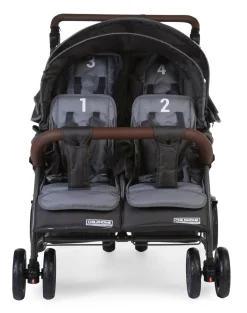 Store Childhome Quadruple Wandelwagen Met Autobrake + Regenhoes + Zonnekappen - Antraciet