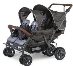 Store Childhome Quadruple Wandelwagen Met Autobrake + Regenhoes + Zonnekappen - Antraciet