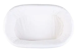 Clearance Childhome Rattan Wieg - 90X70X71 Cm + Matras - 77X42X4 Cm - Jersey Hoes Ecru - Schommelpoten