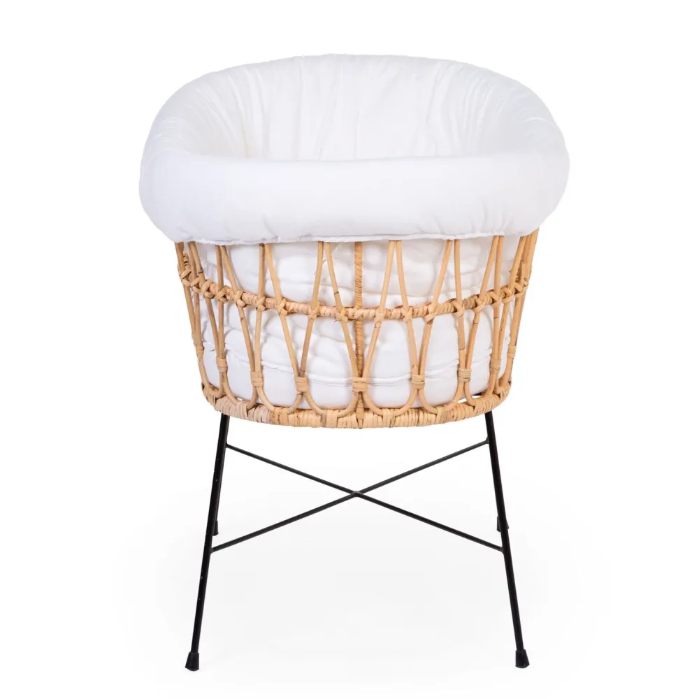 Cheap Childhome Rattan Wieg - 90X51X70Cm + Metalen Onderstel + Matras - Jersey Hoes Ecru