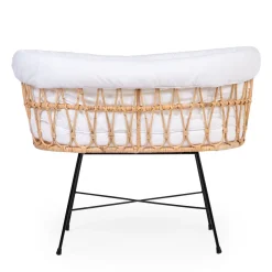 Cheap Childhome Rattan Wieg - 90X51X70Cm + Metalen Onderstel + Matras - Jersey Hoes Ecru