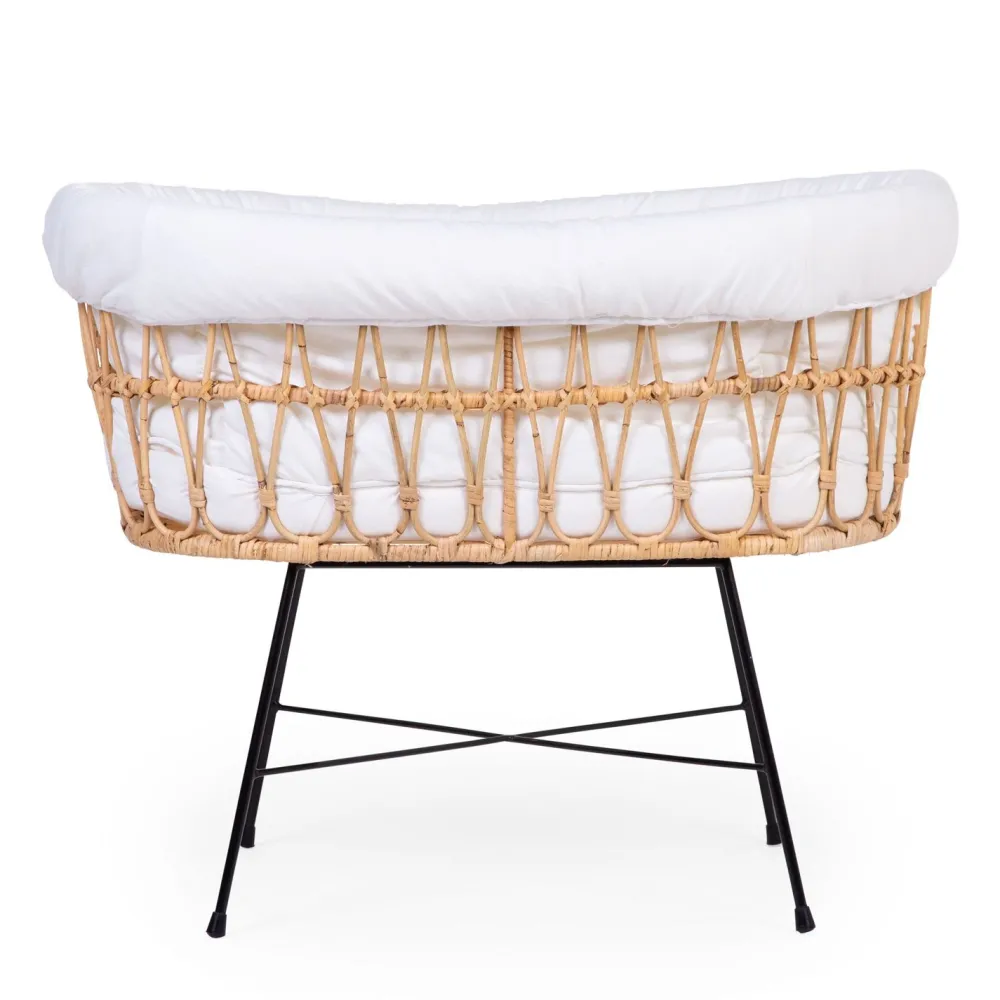 Cheap Childhome Rattan Wieg - 90X51X70Cm + Metalen Onderstel + Matras - Jersey Hoes Ecru