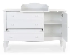 Sale Childhome Romantic White - Commode - 3 Laden + 1 Deur + Verzorgingsunit