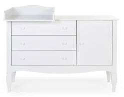 Sale Childhome Romantic White - Commode - 3 Laden + 1 Deur + Verzorgingsunit