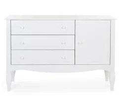 Sale Childhome Romantic White - Commode - 3 Laden + 1 Deur + Verzorgingsunit