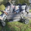 Outlet Childhome Sixseater Wandelwagen Met Autobrake + Regenhoes + Zonnekappen - Antraciet