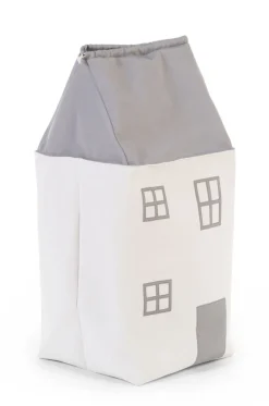New Childhome Speelgoedzak Huis - Polyester - Grijs Ecru