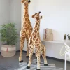 Hot Childhome Staande Giraf Knuffel - 50X40X135 Cm - Bruin Geel
