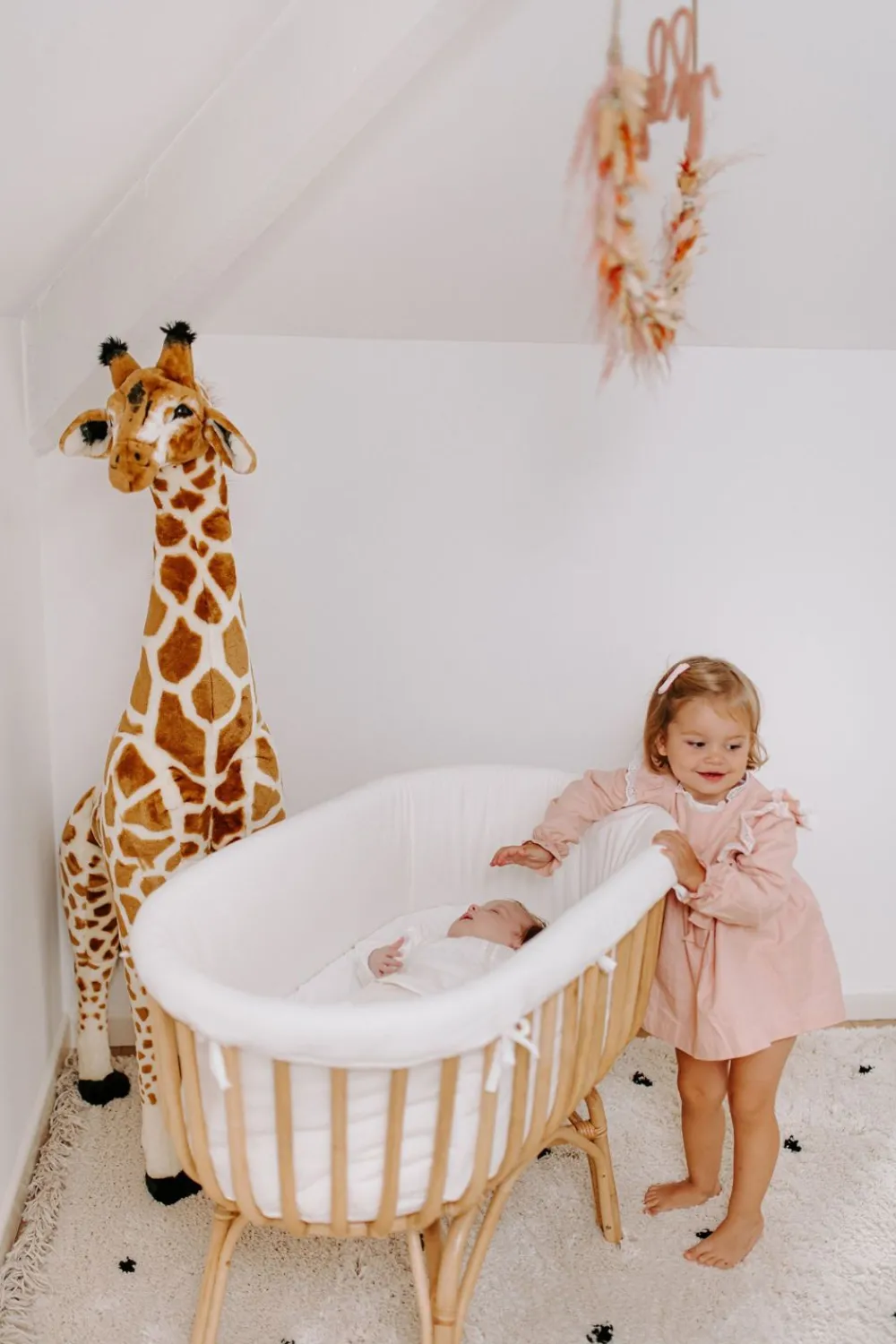 Hot Childhome Staande Giraf Knuffel - 50X40X135 Cm - Bruin Geel