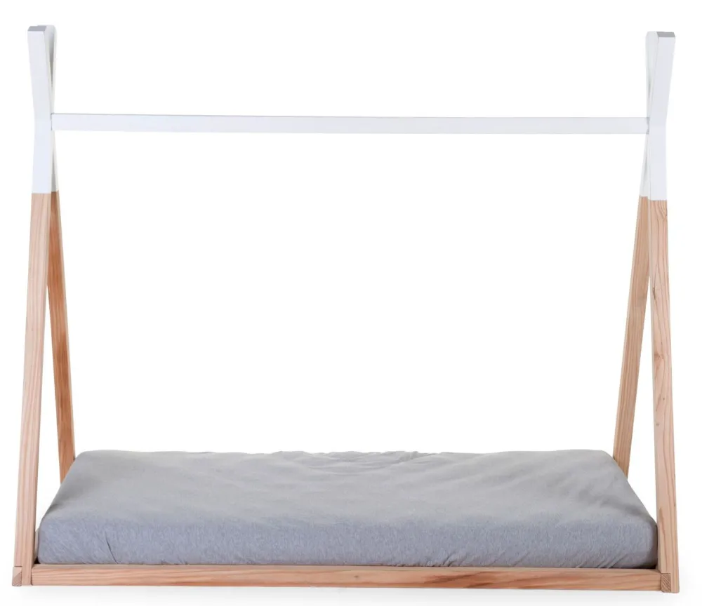 New Childhome Tipi Bed - 70X140 Cm - Hout - Naturel Wit Ja, Graag Met Lattenbodem