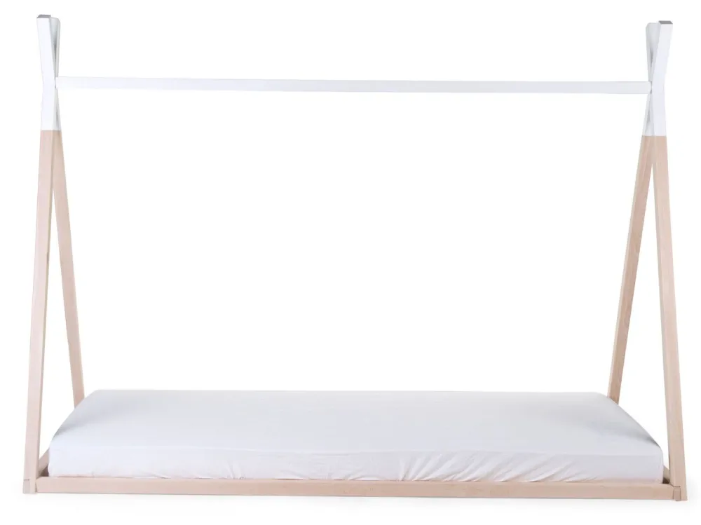 Fashion Childhome Tipi Bed - 90X200 Cm - Hout - Naturel Wit Ja, Graag Met Lattenbodem