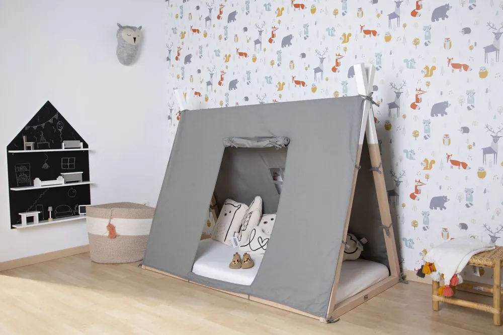 Store Childhome Tipi Bed Cover - 70X140 Cm - Grijs