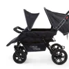 Hot Childhome Two By Two Wandelwagen + Regenhoes + Zonnekap - Staal + Tedelon - Zwart