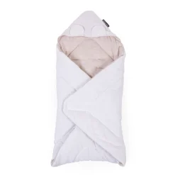 Clearance Childhome Wikkeldeken Universeel - 75X75 Cm - Jersey Melange Beige / Mousseline Teddy