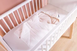 Clearance Childhome Wikkeldeken Universeel - 75X75 Cm - Jersey Melange Beige / Mousseline Teddy