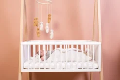 Clearance Childhome Wikkeldeken Universeel - 75X75 Cm - Jersey Melange Beige / Mousseline Teddy