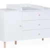 Online Childhome Wonder White - Commode - 3 Laden + 1 Deur + Verzorgingsunit