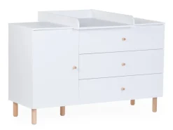 Online Childhome Wonder White - Commode - 3 Laden + 1 Deur + Verzorgingsunit