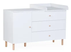 Online Childhome Wonder White - Commode - 3 Laden + 1 Deur + Verzorgingsunit